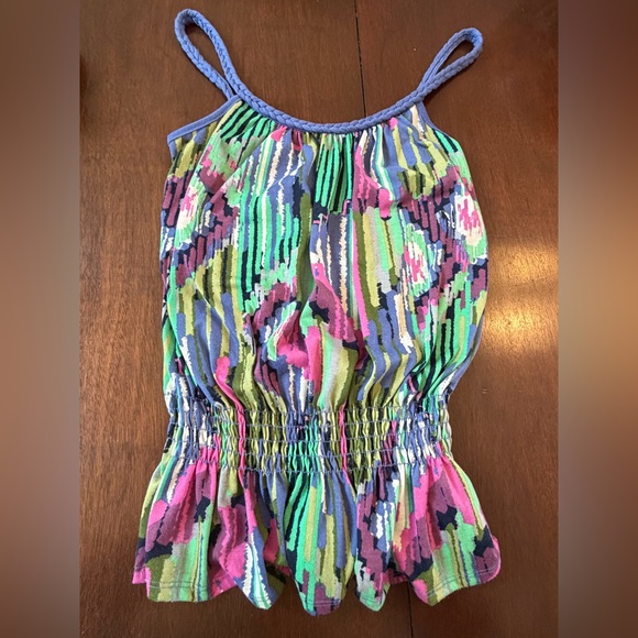 Xhilaration Tops - Xhilaration Boho Braided Strap Elastic Waist Multicolor Relaxed Top Shirt